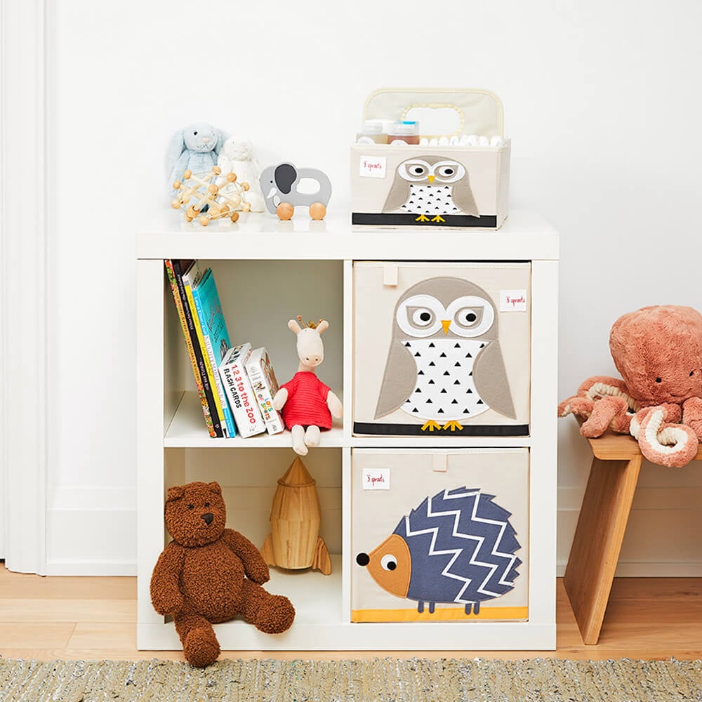 Chambre enfant avec un bac de rangement de la marque 3 Sprouts Chouette