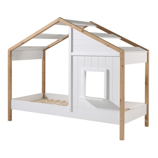 Cabane lit enfant Oxy bois et blanc BSCO9114 Vipack