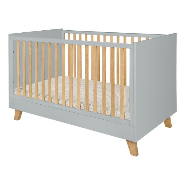 Lit barreaux évolutif bébé gris Zaza