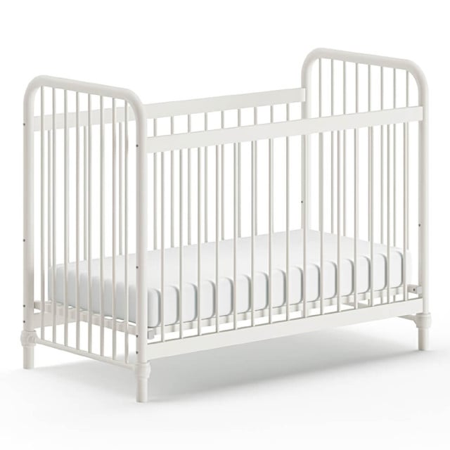 Lit bébé Bronxx en métal, finition blanc mat, taille 60x120 | Vipack | BRBB6014