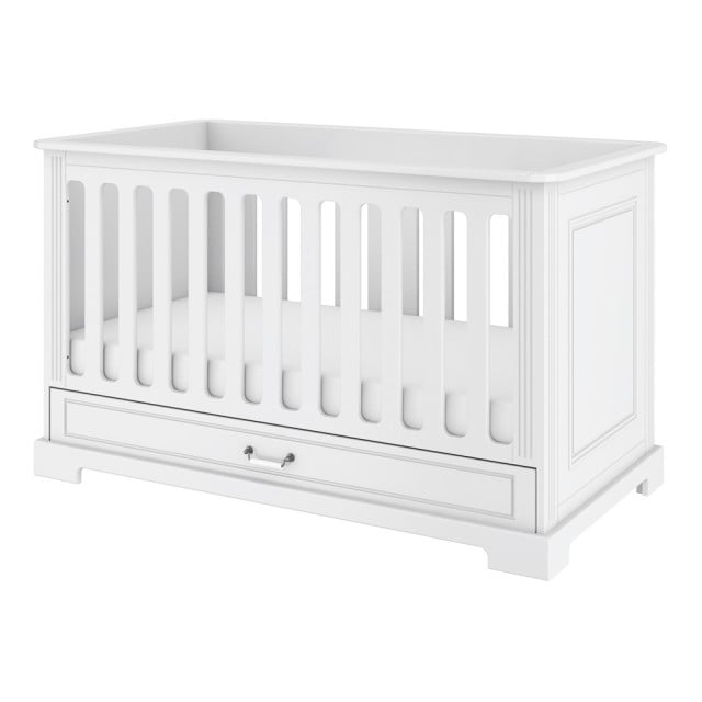 Lit bébé évolutif avec tiroir blanc 70x140 Lys