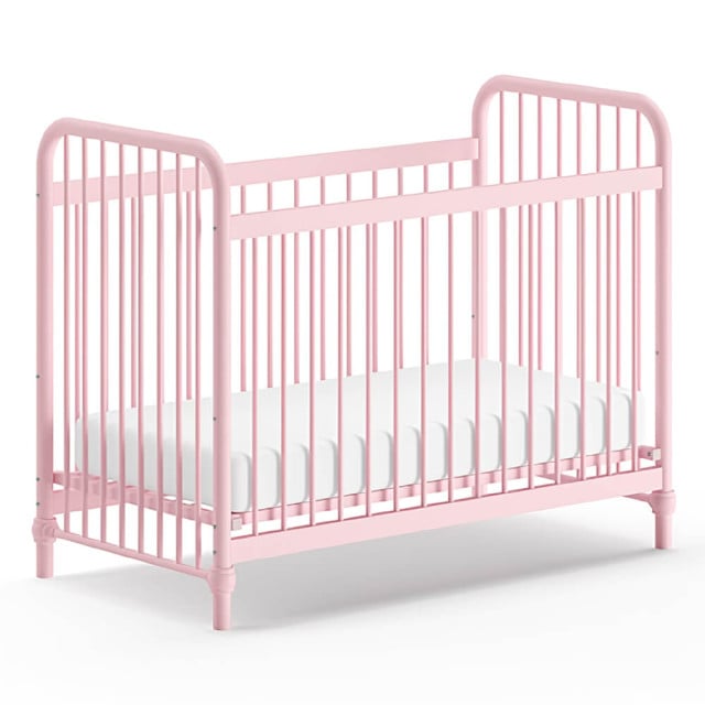 Lit bébé Bronxx en métal vintage rose Misty Pink, taille 60x120 | Vipack | BRBB6013