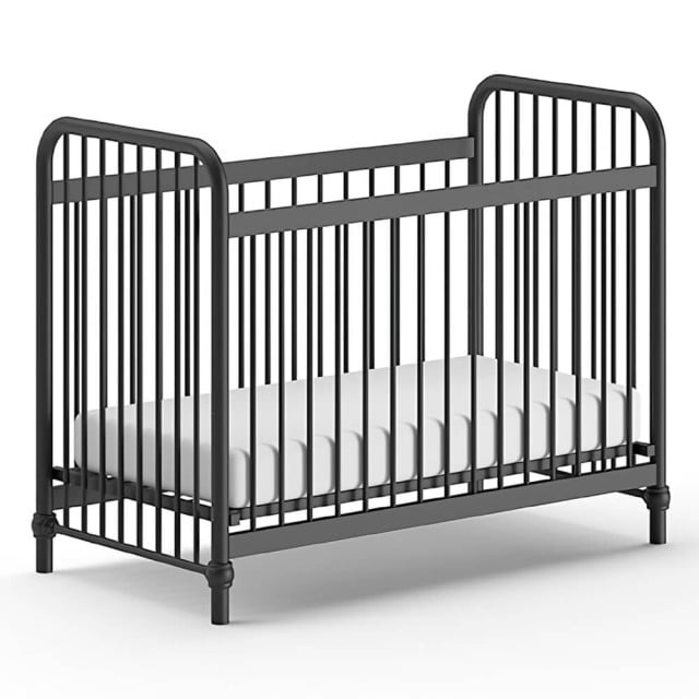Lit bébé Bronxx en métal noir mat, taille 60x120 | Vipack | BRBB6018