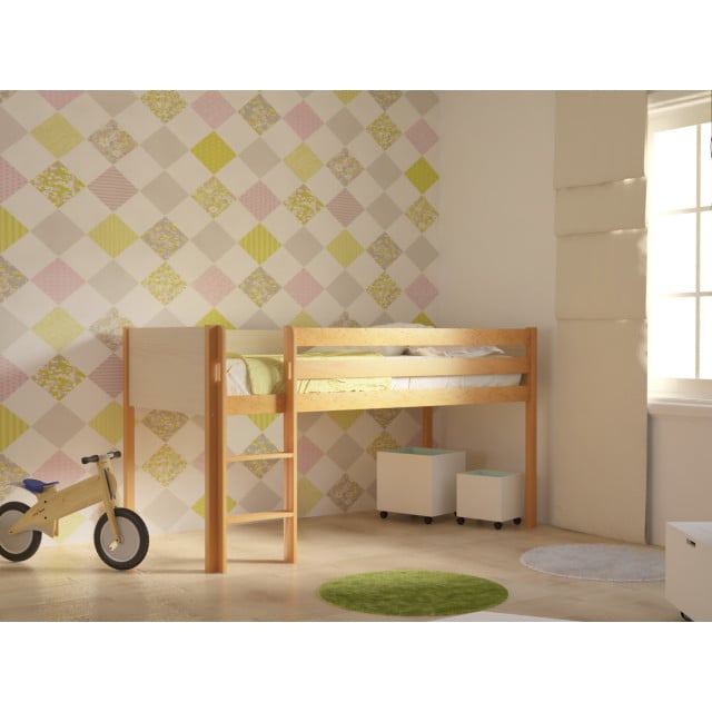 Lit surélevé en bois massif Dream naturel pour enfant · Kidsgreen