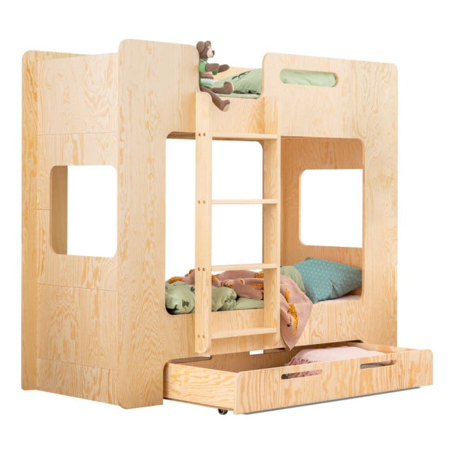 Lits superposés en bois SmartWood avec tiroir : Un gain de place astucieux pour les chambres partagées