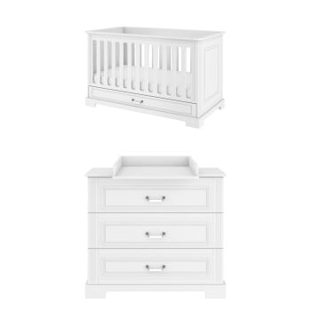 Pack petite chambre pour bébé 70x140 Lys blanche