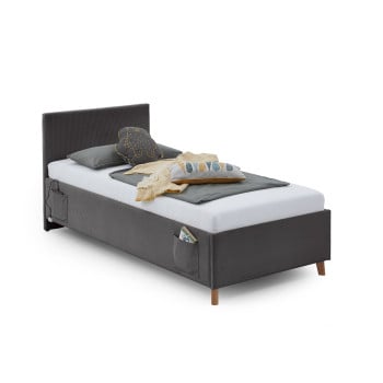 Lit matelassé tissu gris anthracite 90x200 Cool