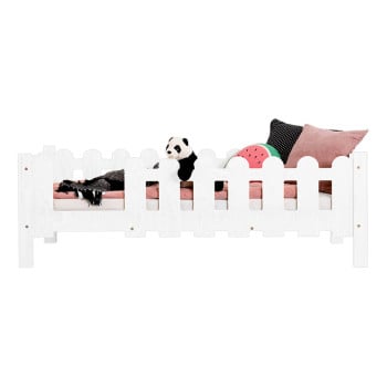 Lit avec barrière de sécurité pour enfant blanc Olaf B Kid
