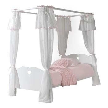 Lit baldaquin Coeur pour fille