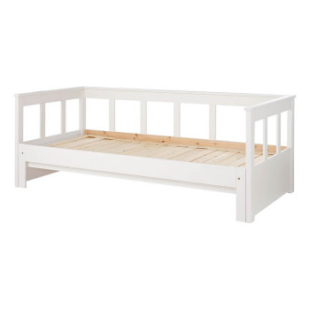 Lit banquette extensible90/180X200 blanc Milo