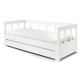 Lit banquette extensible avec tiroir 90/180X200 blanc