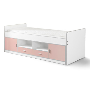 Lit banquette combiné Ugo rose