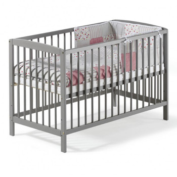 Lit bébé gris taupe en bois Felix