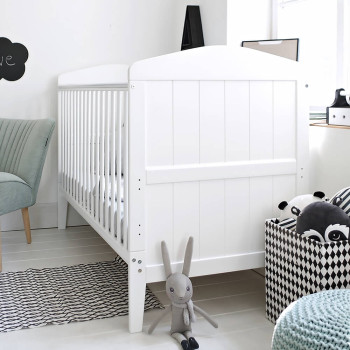 Lit bébé Hampton blanc 70x140