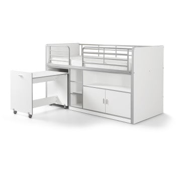 Lit combiné enfant avec bureau Ugo blanc