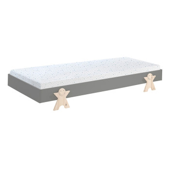 Lit appoint empilable enfant Smiley gris