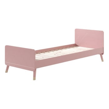 Lit en tissu de qualité chania, rose, 90x200 - Mobilier Privé