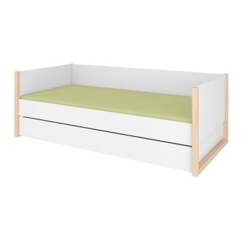 Lit banquette enfant 90x200 blanc Noé