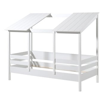 Lit en hauteur cabane House toit blanc