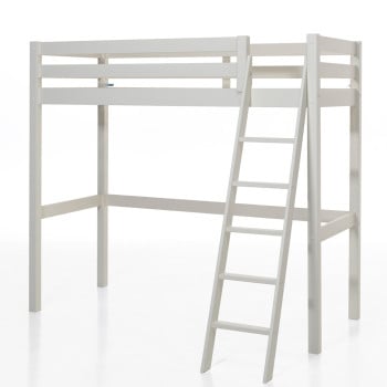 Lit mezzanine 90x200 blanc Milo