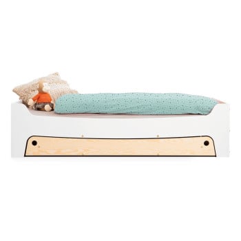 Lit junior avec tiroir blanc couchage 80 Tibo