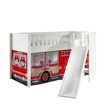 Lit toboggan blanc Scott avec tente de lit camion pompier