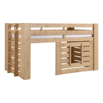 Lit surélevé compact en bois massif Olivier