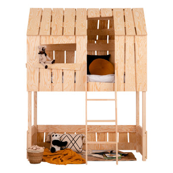 Mezzanine lit cabane en bois Pat A