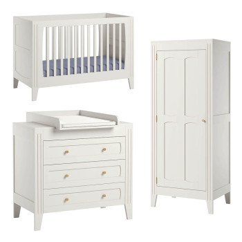 Pack chambre bébé complète Milenne blanche