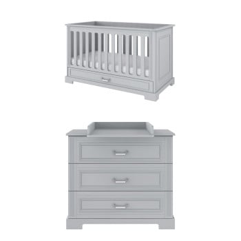 Pack petite chambre bébé 70x140 Lys grise