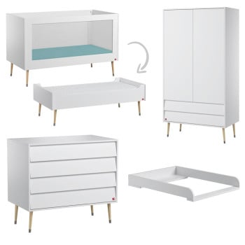 Chambre bébé mixte complète Bosque Vox blanche