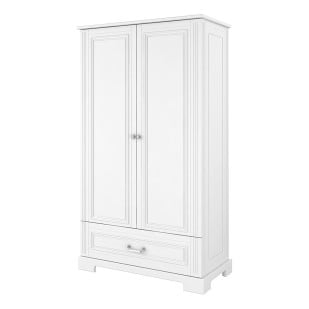 Armoire 2 portes avec tiroir blanche enfant Lys