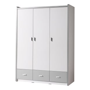 Armoire chambre enfant grise 3 portes