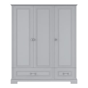 Armoire enfant avec tiroir grise 3 portes