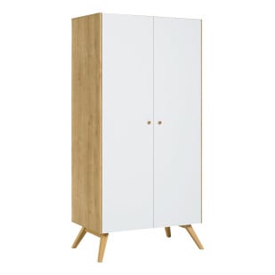 Armoire enfant Vox Vintage bois et blanc 2 portes