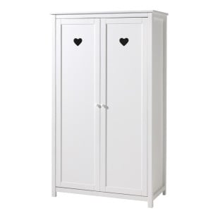 Armoire fille blanche Coeur