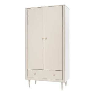 Armoire enfant Petite Lune de Pinio, coloris champagne, avec portes et tiroir, proposée par Le Jurassien