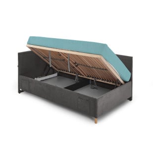 Lit coffre 90x200 en tissu gris anthracite Meise Möbel – collection Cool