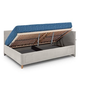 Banquette lit coffre 120x200 Meise Möbel tissu côtelé beige avec rangement intégré – Collection Cool