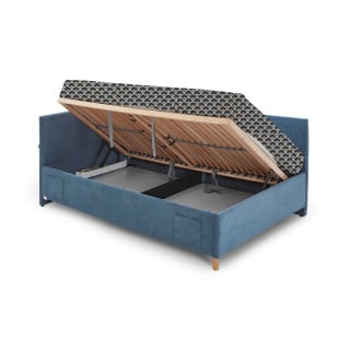 Banquette lit Meise Möbel avec coffre de rangement intégré – modèle Cool bleu 140x200