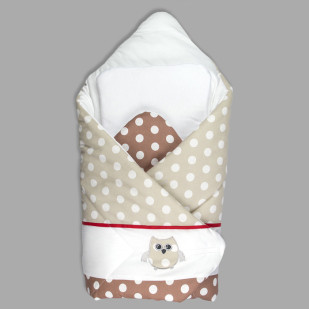 Nid d'ange bébé Hibou avec motif pois et broderie d'hibou, doux et confortable pour bébé.