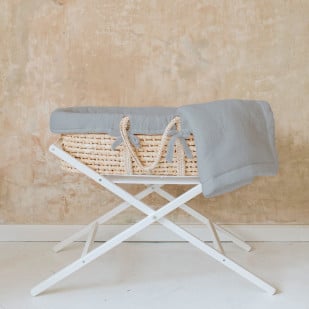 Set panier Moïse sur pied avec habillage gris | Couffin