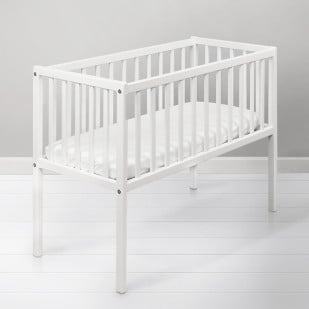 Berceau Lit Bébé Naissance Blanc 90x40 Bedside - Woodies