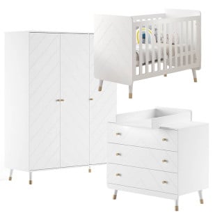 Pack chambre bébé King Billy blanc Billy