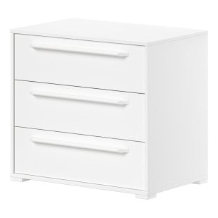 Caisson avec tiroir blanc pour lit surélevé Sam, rangement jouets, par Vipack, disponible chez le Jurassien