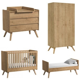 Chambre bébé complète évolutive Vox Vintage Oak - Chêne
