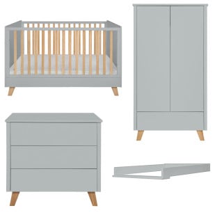 Chambre bébé complète grise Zaza pas chère