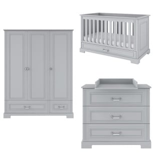 Chambre bébé avec lit bébé 70x140 grise