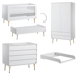 Chambre bébé mixte complète Bosque Vox blanche