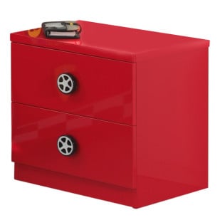 Table de chevet Le Mans rouge